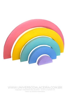Arco-íris em MDF Candy Color para Decoração 40x20cm