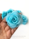 Flor de Voil Azul Tiffany - Elegância em 3 Opções de Tamanhos