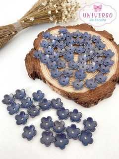 ENTREMEIO FLORZINHA AZUL ESCURO EM ACRÍLICO 10G