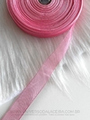 Fita de Organza Sanding 22mm - Cor Rosa Médio - 10 Metros