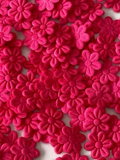 Flor de Tecido Pink 1cm - 50 Unidades