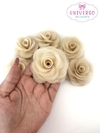 Flor de Voil Creme - Elegância em 3 Opções de Tamanhos