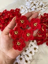 Flor de Crochê Vermelha - Par