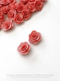 Aplique Flor de Tecido Rosa Antigo 3cm à unidade