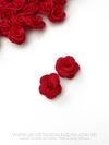 Aplique Flor de Tecido Vermelho Rubi 3cm à unidade