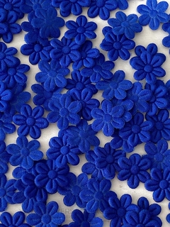 Flor de Tecido Azul Royal 1cm - 20 Unidades