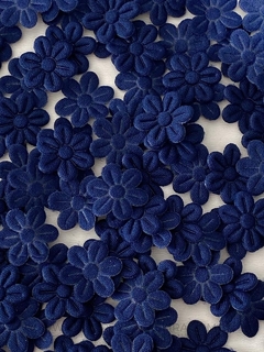 Flor de Tecido Azul Marinho 1cm - 20 Unidades