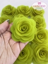 Flor de Voil Verde Cana - Elegância em 3 Opções de Tamanhos