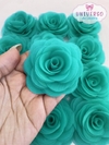 Flor de Voil Verde Tiffany - Elegância em 3 Opções de Tamanhos