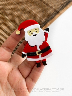 APLIQUE NATALINO EM ACRÍLICO PAPAI NOEL, 7CM