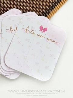 TAG PERSONALIZADO PARA LAÇOS 9X10CM COM 10 UND 300G