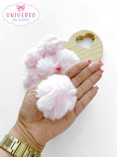 POMPOM DE PELUCIA ROSA 5CM À UNIDADE