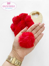 POMPOM DE PELUCIA VERMELHO 5CM À UNIDADE