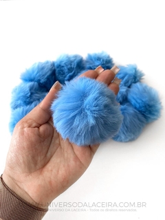 Pompom de Pelúcia Azul Celeste 6cm