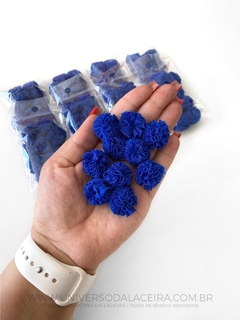 Kit com 10 Pompoms de Malha de 2,5 cm - Azul