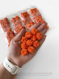 Kit com 10 Pompoms de Malha de 2,5 cm - Laranja