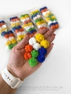 Kit com 10 Pompoms de Malha de 2,5 cm - Tons Escolares