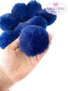 POMPOM DE PELUCIA 7CM AZUL MARINHO