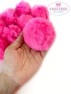 POMPOM DE PELUCIA 7CM ROSA NEON