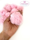 POMPOM DE PELUCIA 7CM ROSA BEBÊ