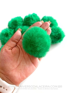 Pom Pom de Pelúcia Verde - 7cm - Por Unidade