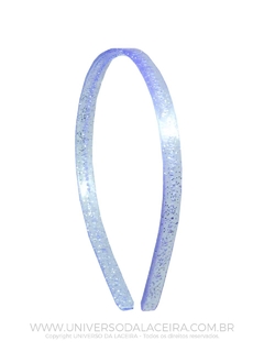 Tiara de Glitter Azul com Dente 10mm - Em Plástico - Unidade