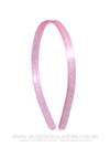 Tiara de Glitter Rosa com Dente 10mm - Em Plástico - Unidade