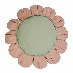 Almofada de chão Pink Daisy Ø 70 cm - CASA CAHAYA - Produção de móveis artesanais e sustentáveis em fibra natural