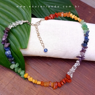 Choker 7 chakras cascalho de pedras