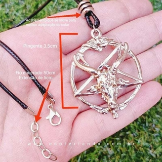 Colar Baphomet com pentagrama prateado