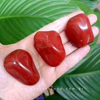 Jaspe Vermelho Rolado pedras de 4 á 6cm - Vitalidade e Proteção