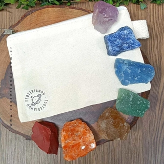 Kit 7 chakras pedras brutas com citrino natural