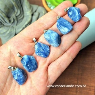Pingente quartzo azul natural