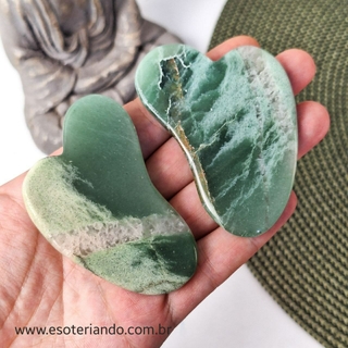 Gua Sha quartzo verde - massageador facial