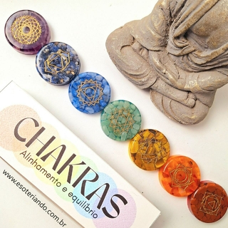 Kit de Harmonização dos 7 Chakras com Cristais e Cromoterapia