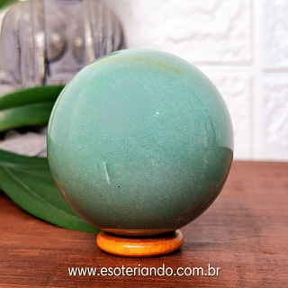 esfera lapidada de quartzo verde 100% natural - a pedra da saúde