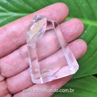 Ponta de quartzo transparente 100% natural -47g