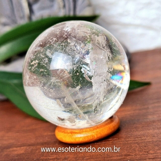 Esfera de quartzo transparente 100% natural -155g