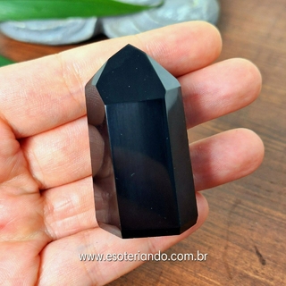 Ponta Obsidiana negra 100% natural - 44g