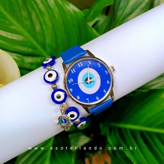 Relógio olho grego com pulseira de brinde