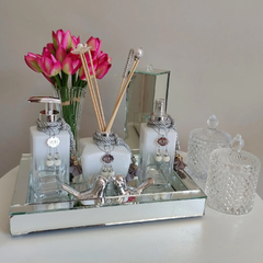 Kit lavabo prata e branco com tulipa Pink 10 peças