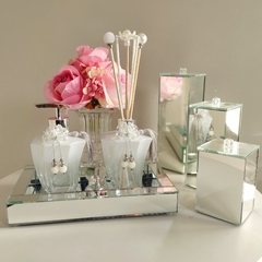 Kit elegance completo prata 8 peças - flor rosa