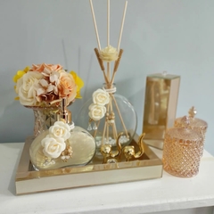 Kit Luxo ouro - 9 peças flores bege