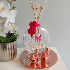 kit aromatizador Luna - pink bandeja rose 4 peças