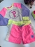 Conjunto neon em moletinho com shorts Poah Noah