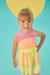 Vestido infantil tule Rosa com amarelo Mon Sucré - comprar online