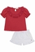 Conjunto de Bata em Meia Malha e Shorts em Sarja Daryl com Elastano - comprar online