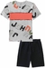 Conjunto de Camiseta em Meia Malha Estampada e Bermuda em Moletom sem Pelúcia Johnny Fox - Kids Dreams Moda Infantil