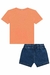 Conjunto de camiseta e meia malha e bermuda em jeans Bellini Lucboo - comprar online