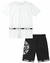 Conjunto camiseta branca com bermuda em moletinho preta Exclusive Tigor na internet